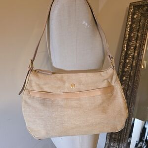 Vintage Etienne Aigner Beige/'Natural' Shoulder Bag.